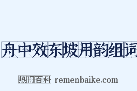 舟中效东坡用韵组词是什么意思的图片